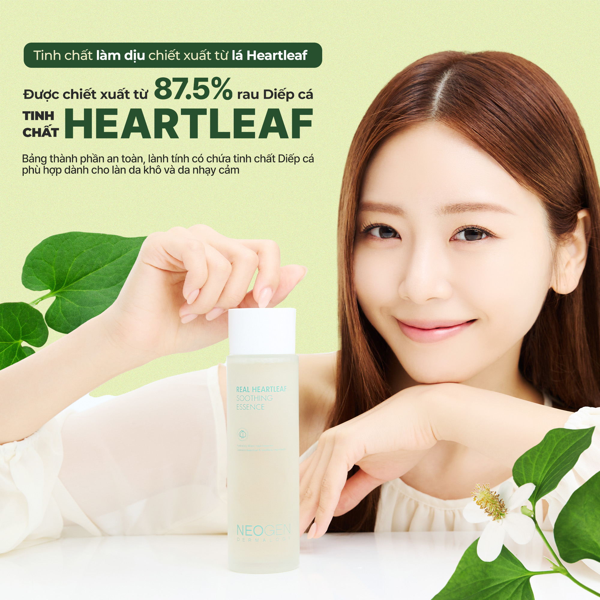 Tinh Chất Giúp Làm Dịu, Phục Hồi Cho Da Nhạy Cảm Neogen Dermalogy Real Heartleaf Essence 150ml